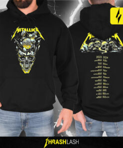 Metallica M72 World Tour 2025 Double-Sided T-Shirt with Shattered Skull Graphic and Tour Dates on Black Cotton Fabric – Unisex Fit S to 5XL