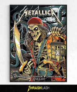 Metallica Merchandise New Poster by Andrew Cremeans Night 2 at Raymond James Stadium in Tampa, Florida, June 8, 2025 | Home Decor