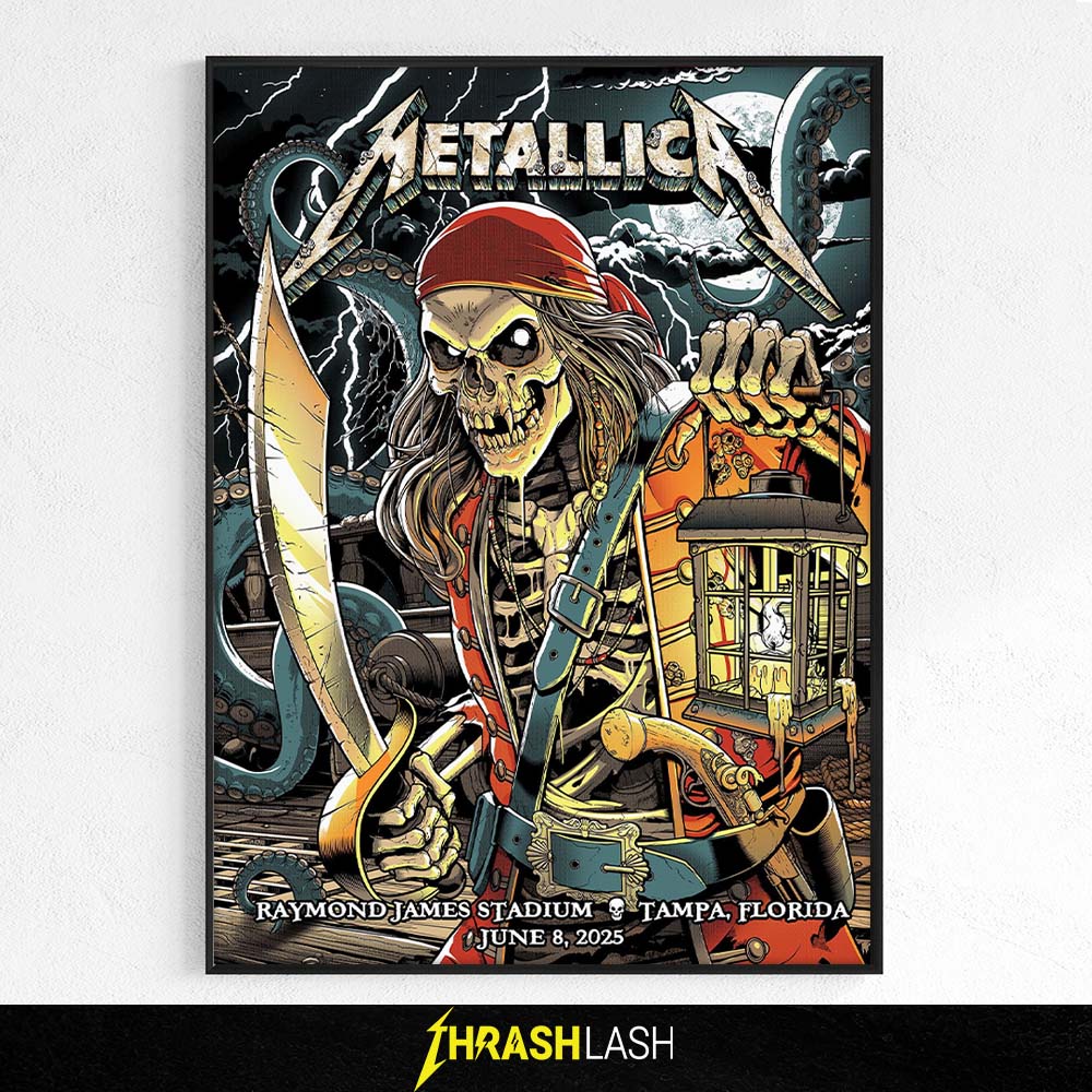 Metallica Merchandise New Poster by Andrew Cremeans Night 2 at Raymond James Stadium in Tampa, Florida, June 8, 2025 | Home Decor