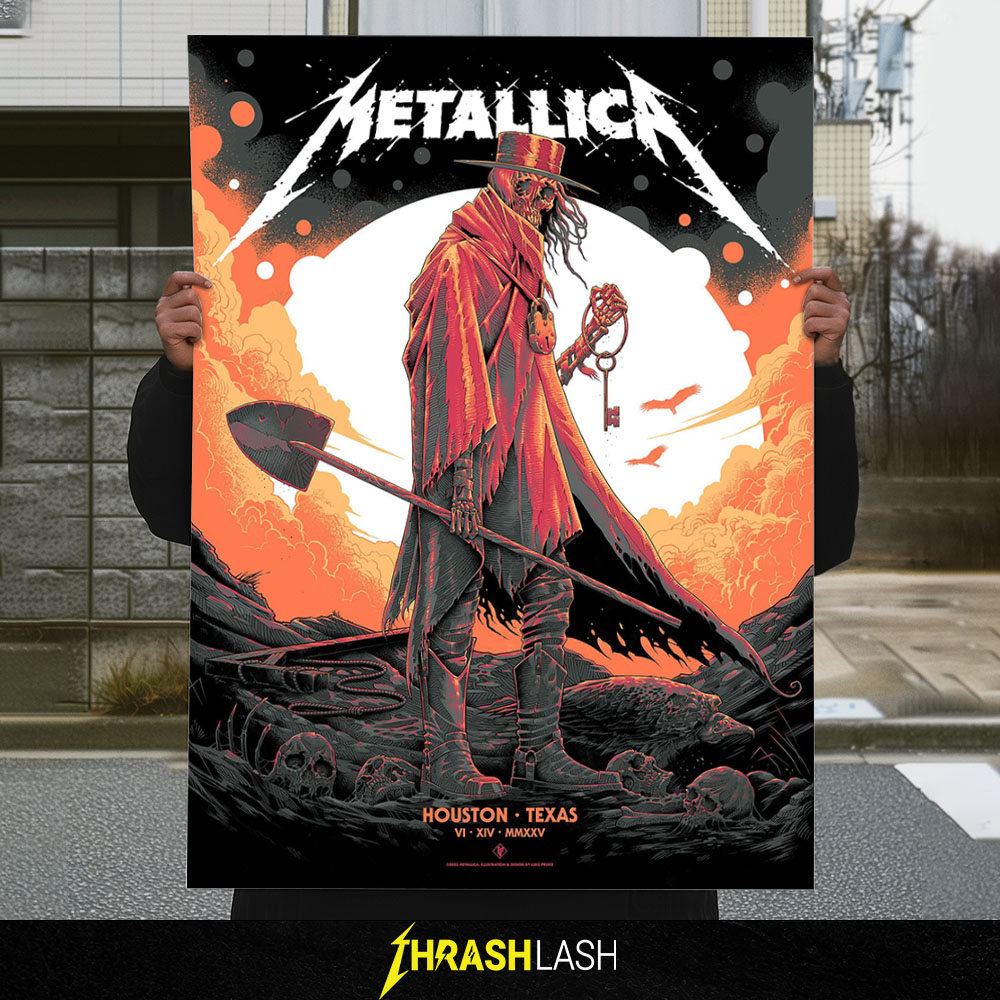 New Poster Metallica M72 Houston Art By Luke Preece at Houstan Texas June 14, 2025 | Limited Edition Poster Canvas Print Art