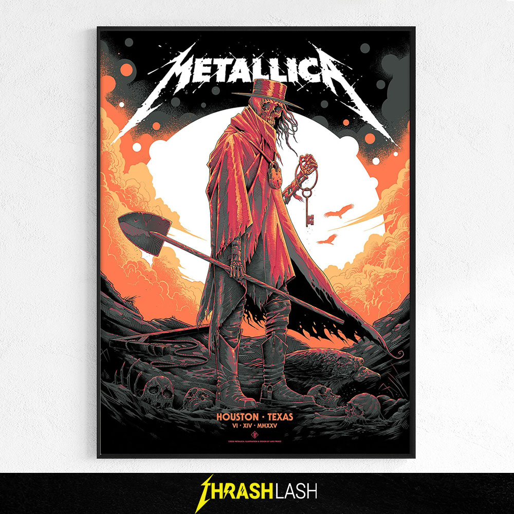 New Poster Metallica M72 Houston Art By Luke Preece at Houstan Texas June 14, 2025 | Limited Edition Poster Canvas Print Art