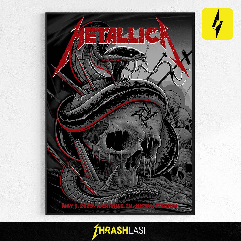 Metallica M72 World Tour Night 1 Poster by Maxx242 at Nissan Stadium Nashville Tennessee May 1, 2025