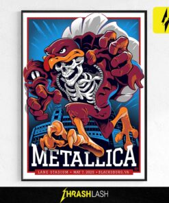 Metallica M72 Virginia Tech Pop Up Shop Poster For Blacksburg Lane Stadium May 7 2025 Poster Canvas Home Deco