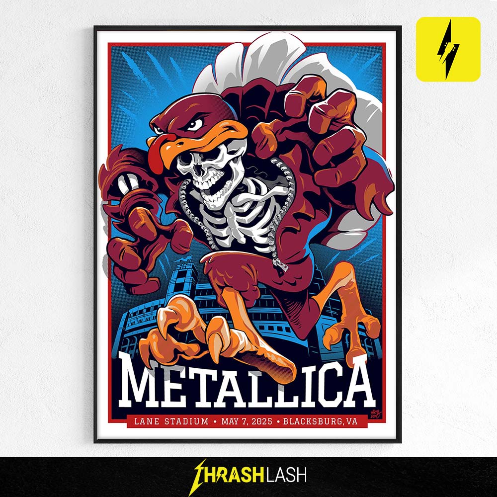 Metallica M72 Virginia Tech Pop Up Shop Poster For Blacksburg Lane Stadium May 7 2025 Poster Canvas Home Deco