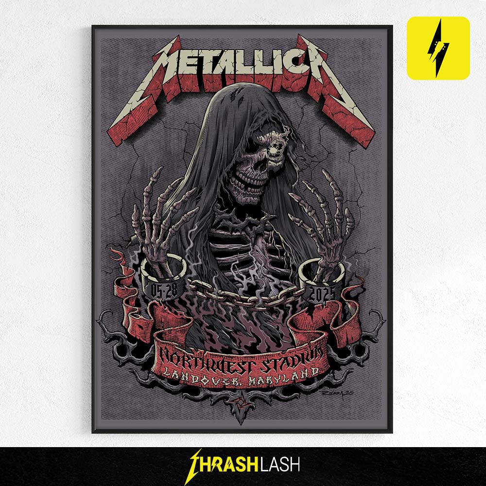 Metallica M72 Tour Poster by Cisco Rivera – May 28 2025 at Northwest Stadium Landover Maryland