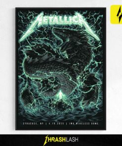 Metallica M72 Tour 2025 Syracuse poster – official canvas print from August 14 concert at JMA Wireless Dome, New York – collectible show artwork