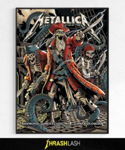 Metallica Merchandise New Poster By Andrew Cremeans Night 1 at Raymond James Stadium in Tampa, Florida, June 6, 2025 | Home Decor