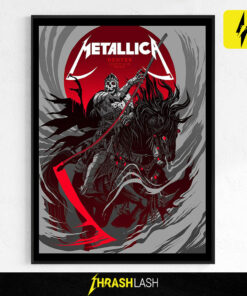 Metallica M72 Denver tour poster featuring artwork by Becky Cloonan, from the June 27, 2025 concert at The Sports Castle – limited edition canvas wall art for collectors and fans.
