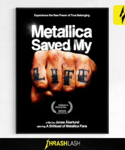 Official limited edition poster print of Metallica Saved My Life documentary, premiered at Tribeca Festival 2025, directed by Jonas Åkerlund