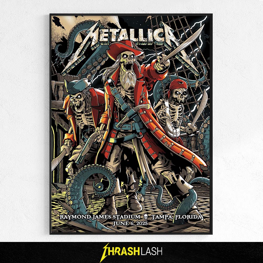 Metallica Merchandise New Poster By Andrew Cremeans Night 1 at Raymond James Stadium in Tampa, Florida, June 6, 2025 | Home Decor
