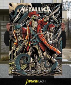 Metallica Merchandise New Poster By Andrew Cremeans Night 1 at Raymond James Stadium in Tampa, Florida, June 6, 2025 | Home Decor