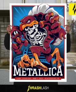 Metallica M72 Virginia Tech Pop Up Shop Poster For Blacksburg Lane Stadium May 7 2025 Poster Canvas Home Deco