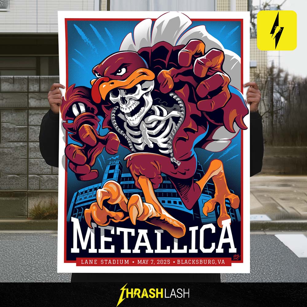 Metallica M72 Virginia Tech Pop Up Shop Poster For Blacksburg Lane Stadium May 7 2025 Poster Canvas Home Deco