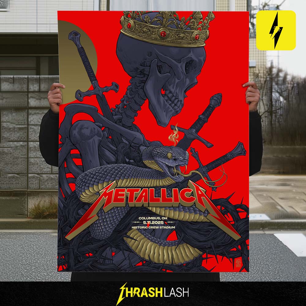 2 Shows Metallica M72 Sonic Temple North American Tour May 9-11 2025 At Historic Crew Stadium Columbus OH Poster Show By Vance Kelly Landscape