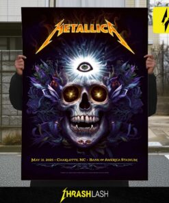 Metallica M72 Word Tour Poster Show At Bank Of America Stadium May 31 2025 Charrlotte NC Poster Canvas Home Deco