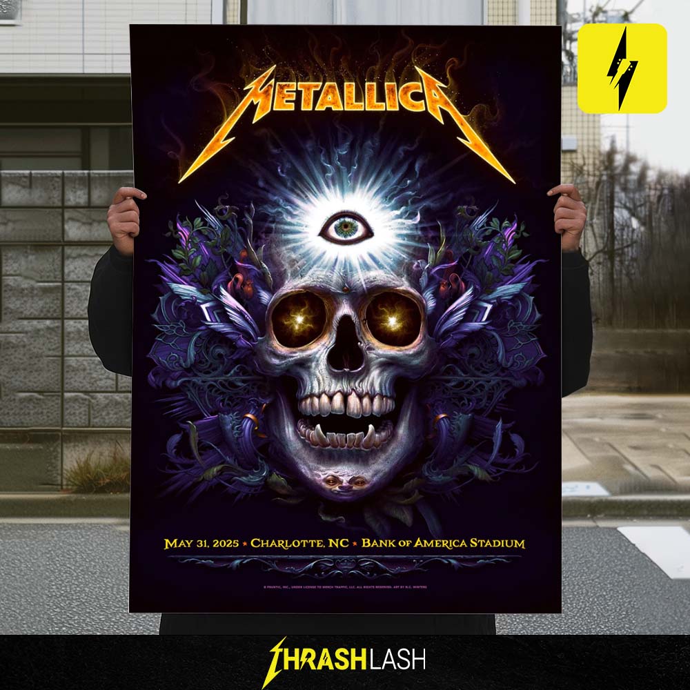 Metallica M72 Word Tour Poster Show At Bank Of America Stadium May 31 2025 Charrlotte NC Poster Canvas Home Deco