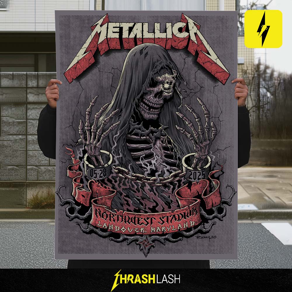 Metallica M72 Tour Poster by Cisco Rivera – May 28 2025 at Northwest Stadium Landover Maryland