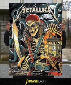 Metallica Merchandise New Poster by Andrew Cremeans Night 2 at Raymond James Stadium in Tampa, Florida, June 8, 2025 | Home Decor