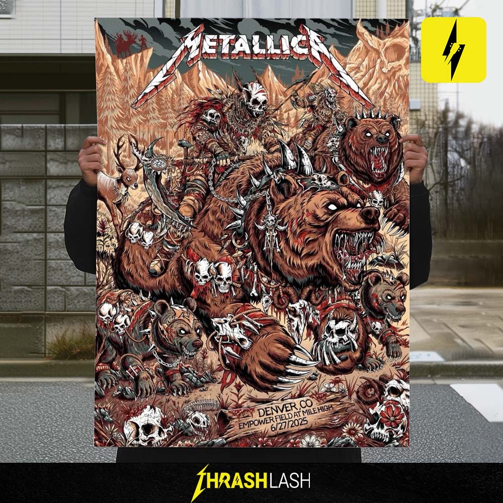 Official Metallica M72 Denver Show  Date Poster  June 27, 2025 at Empower Field  Final No Repeat Weekend of 2025 Underway Official Art by Juan Ma Orozco
