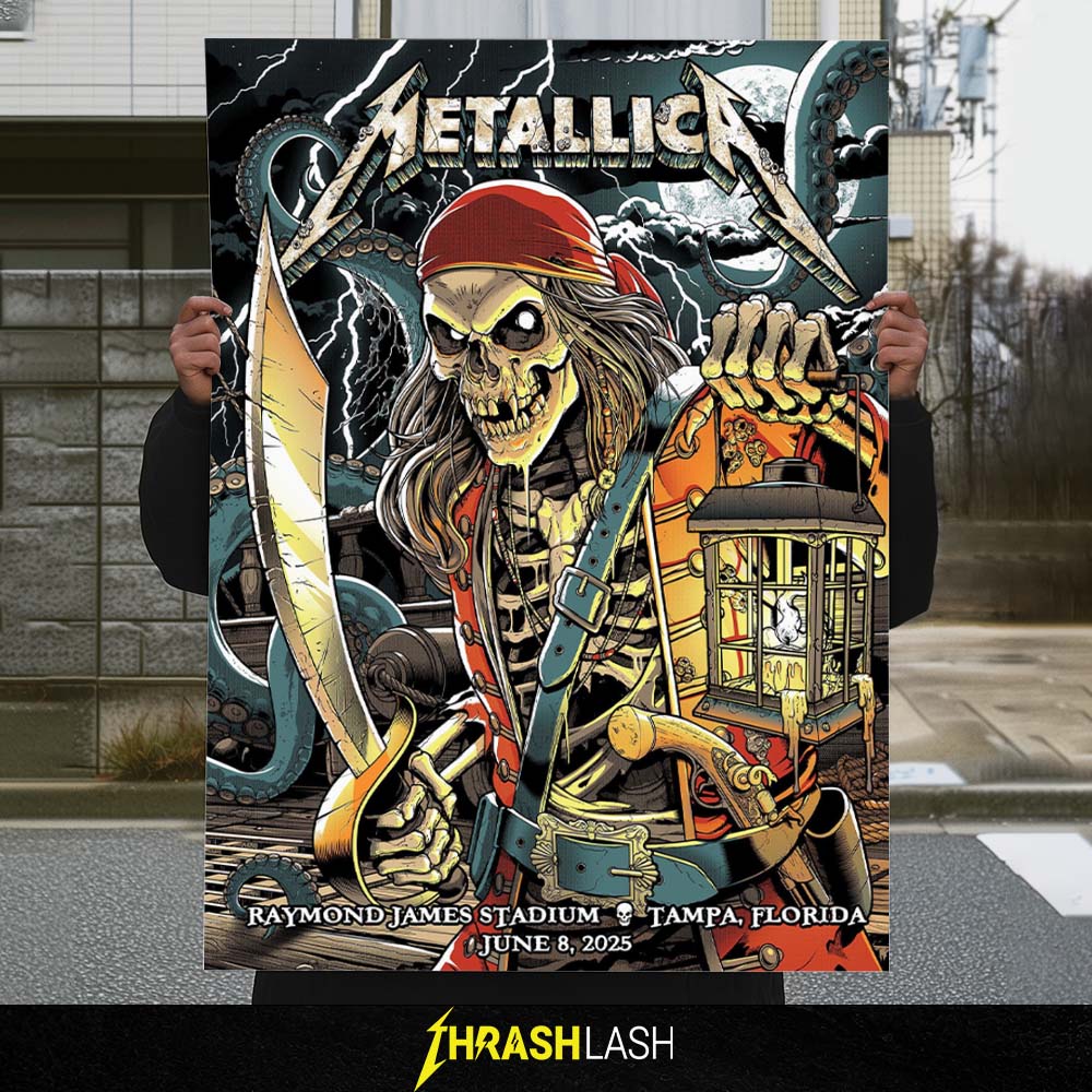 Metallica Merchandise New Poster by Andrew Cremeans Night 2 at Raymond James Stadium in Tampa, Florida, June 8, 2025 | Home Decor