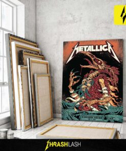Metallica M72 Tour 2025 poster by Puis Calzada – exclusive Pop-Up Shop canvas artwork from May 7 event at Kent Square, Blacksburg, Virginia – collectible home decor
