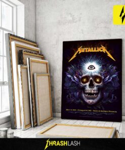 Metallica M72 World Tour 2025 poster – official concert canvas artwork from May 31 show at Bank of America Stadium, Charlotte, North Carolina – home decor collectible