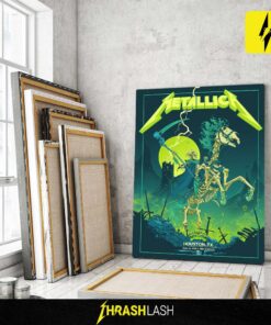 Official Metallica show poster created by Vance Kelly for the June 14, 2025 concert at NRG Stadium in Houston, Texas | Print Art Home Deco 3