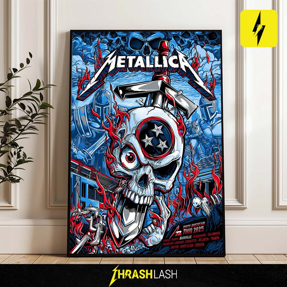 Metallica M72 Nashville  North American Tour 2025 Pop-Up Shop poster for Nashville