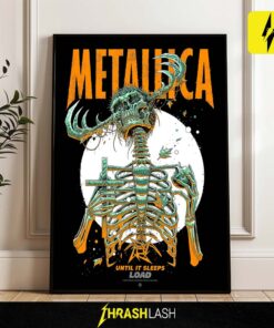 Metallica 'Until It Sleeps' Load-era poster illustrated by Luke Preece – dark-themed canvas print for home decor and collectors