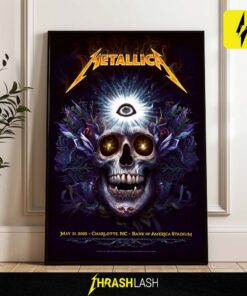 Metallica M72 Word Tour Poster Show At Bank Of America Stadium May 31 2025 Charrlotte NC Poster Canvas Home Deco