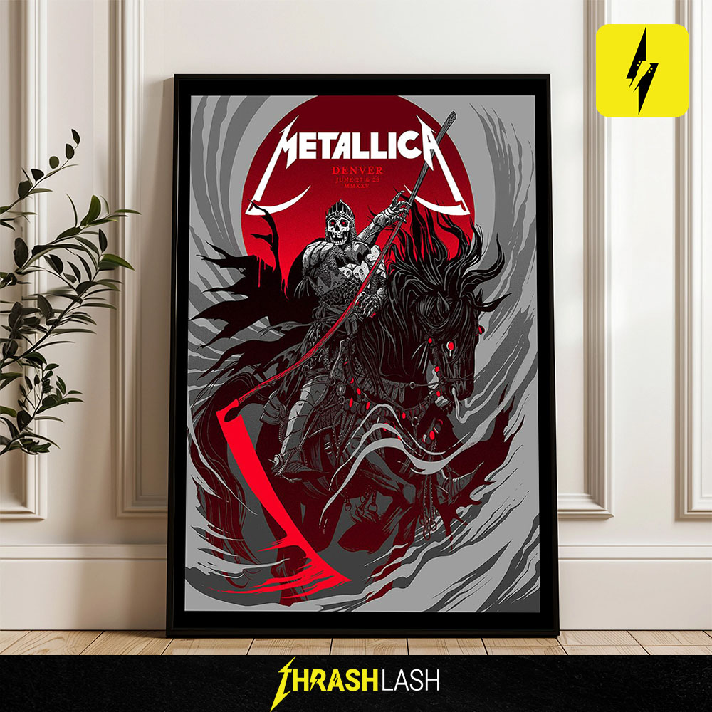 Metallica M72 Denver Poster – June 27, 2025 at The Sports Castle – Tour Artwork by Becky Cloonan