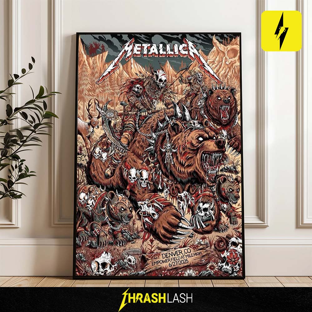 Official Metallica M72 Denver Show  Date Poster  June 27, 2025 at Empower Field  Final No Repeat Weekend of 2025 Underway Official Art by Juan Ma Orozco