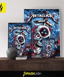 Limited edition Metallica M72 Nashville 2025 Pop-Up Shop tour poster – exclusive North American concert artwork with bold typography and dark-themed illustration