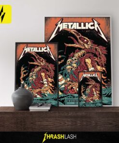 Metallica M72 Tour 2025 poster by Puis Calzada – exclusive Pop-Up Shop canvas artwork from May 7 event at Kent Square, Blacksburg, Virginia – collectible home decor