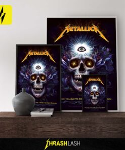 Metallica M72 World Tour 2025 poster – official concert canvas artwork from May 31 show at Bank of America Stadium, Charlotte, North Carolina – home decor collectible