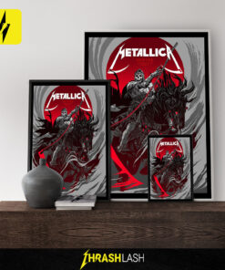 Metallica M72 Denver tour poster featuring artwork by Becky Cloonan, from the June 27, 2025 concert at The Sports Castle – limited edition canvas wall art for collectors and fans.