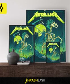 Official Metallica show poster created by Vance Kelly for the June 14, 2025 concert at NRG Stadium in Houston, Texas | Print Art Home Deco 5