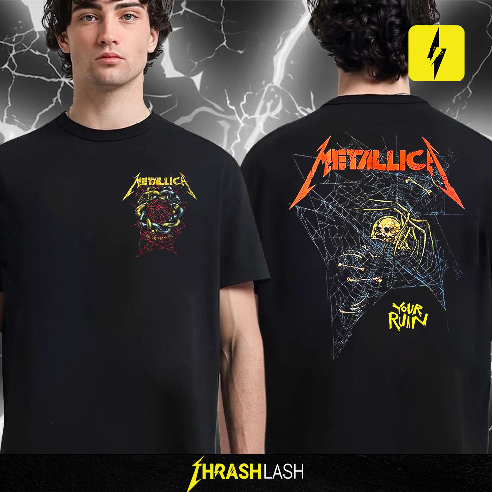 Metallica “Your Ruin” Spider Web Skull Print – Black Premium T-Shirt, Hoodie, Sweatshirt & Longsleeve | Official Unisex Tour-Inspired Merch