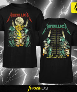 Official Metallica M72 World Tour 2025 T-Shirt with Lux Æterna Skeleton Knights design – Limited Edition black unisex concert tee
