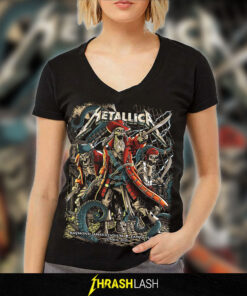 Metallica V-neck shirt with Night 1 Tampa 2025 artwork by Andrew Cremeans, stylish fan merch with soft premium fabric