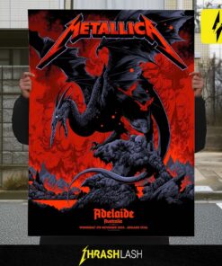 Metallica M72 World Tour Adelaide Official Poster – 5th Nov 2025 by Ken Taylor Limited Edition