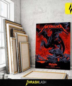 metallica m72 world tour adelaide official poster 5th nov 2025 by ken taylor limited edition 2