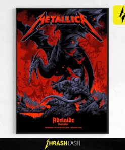 metallica m72 world tour adelaide official poster 5th nov 2025 by ken taylor limited edition