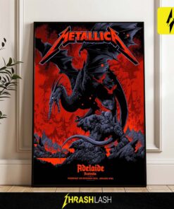 metallica m72 world tour adelaide official poster 5th nov 2025 by ken taylor limited edition 3